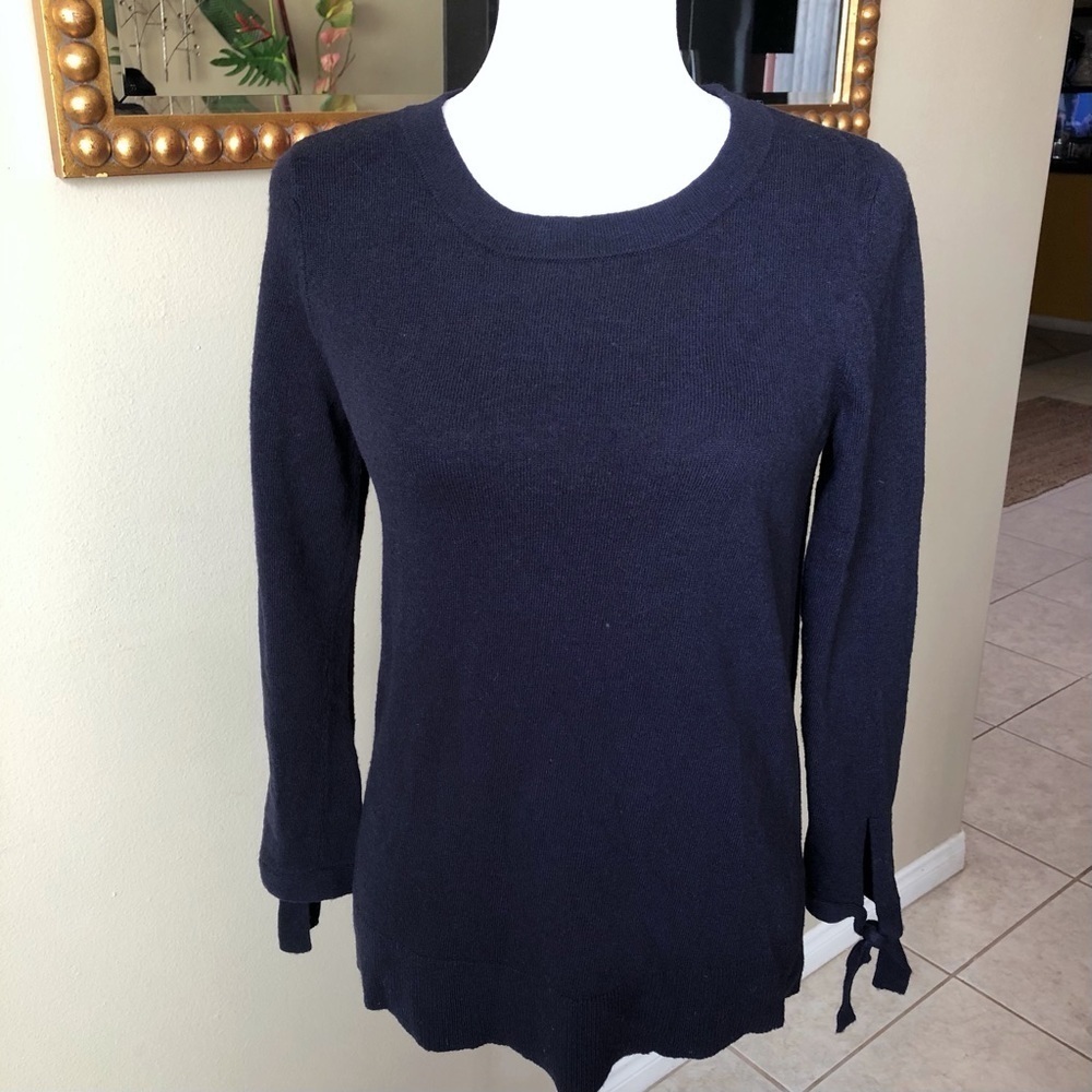 LOFT Navy Blue Wool Blend Pullover Lightweight Sweater Size Small